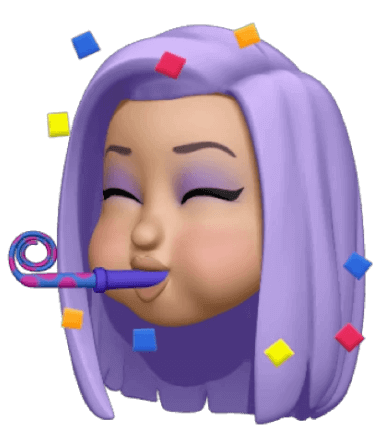 Эмодзи девушка с фиолетовыми волосами